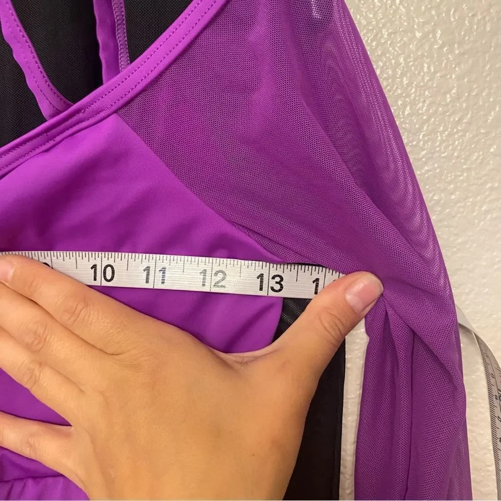 Weissman dance costume 2 piece black pant purple top MT11002 SM11441 SA adult